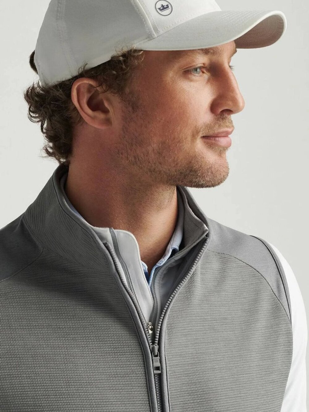 NWT!! Peter Millar Men's Oslo Grey Vista Hybrid Full-Zip Vest - L